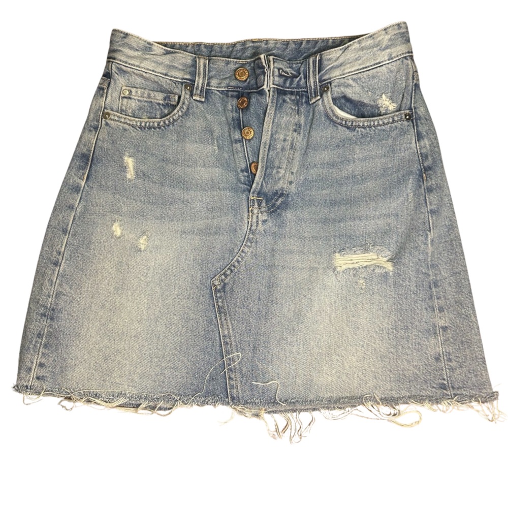 &Denim High Wasted Mini Denim Skirt